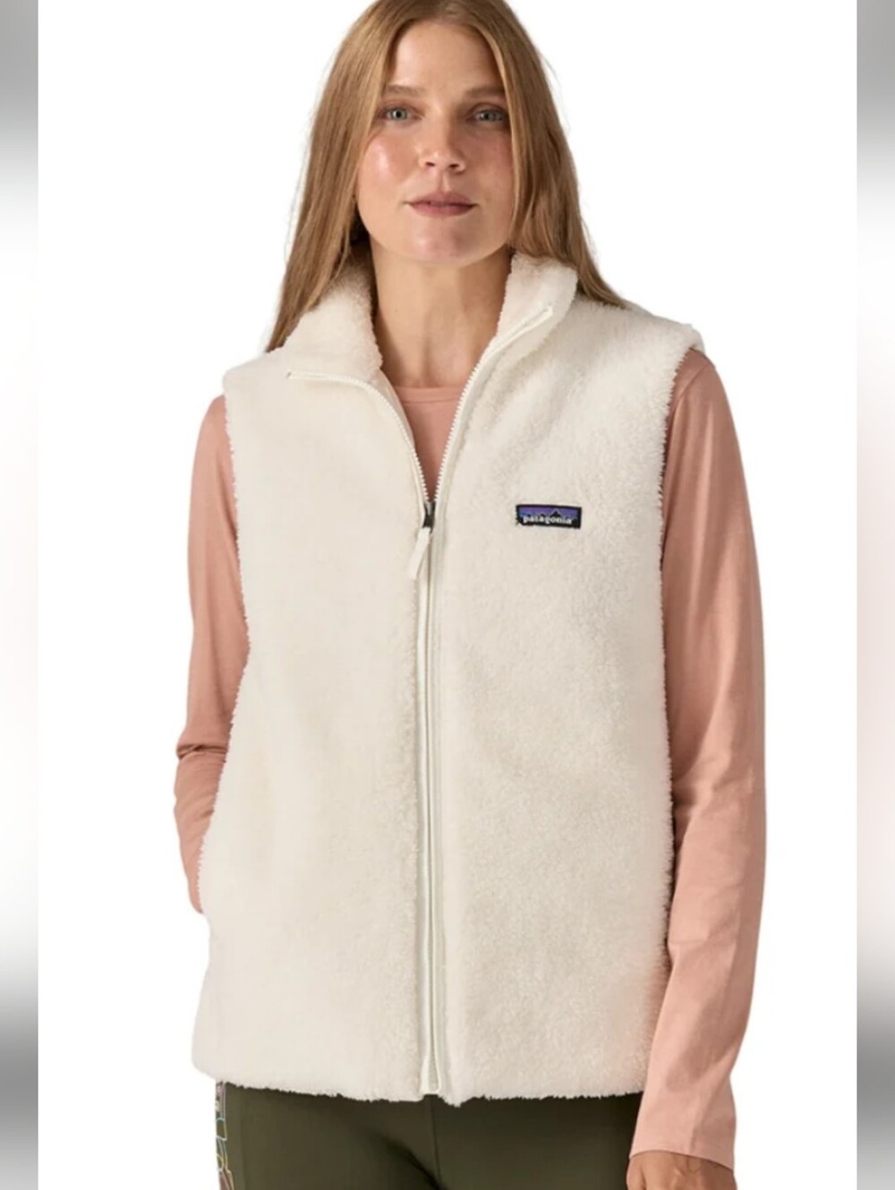 Patagonia Women's White Fleece Vest - Cozy Zip-Up Vest Sz M